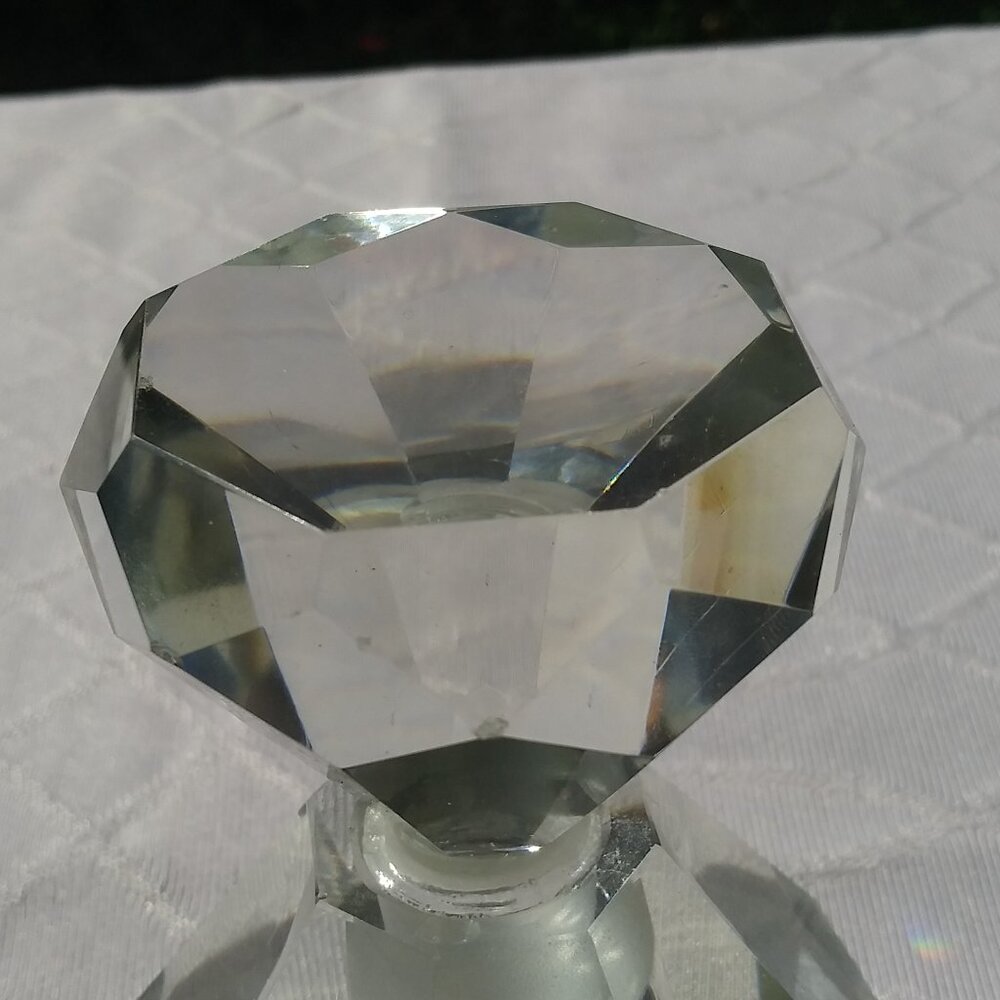Vintage Crystal Glass Perfume Bottle Very Heavy - Picture 5 of 10